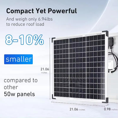 50w 60w モノ結晶Pvパネル 太陽電池 シルバーフレーム 強い風 雪 厳しい気候のための二面透明ガラス