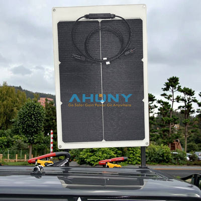 良い価格 50W 22V ETFE ブラックフレキシブルソーラーパネル、ETFE ブラック薄型、スリムセミフレキシブル PERC モノ高効率ソーラーセル 12 ボルト、バッテリー充電用、マリン RV キャンパー ボート テント オンライン